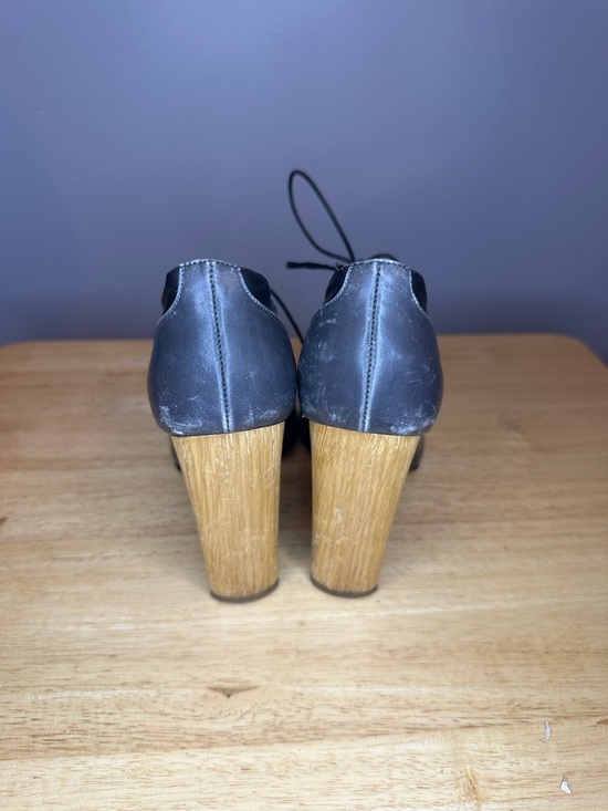 Yves Saint Laurent Black Two-Tone Lace-Up Pointed Heels